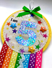 Load image into Gallery viewer, Rainbow Stars Rosette Badge - Ages 3-9 Years
